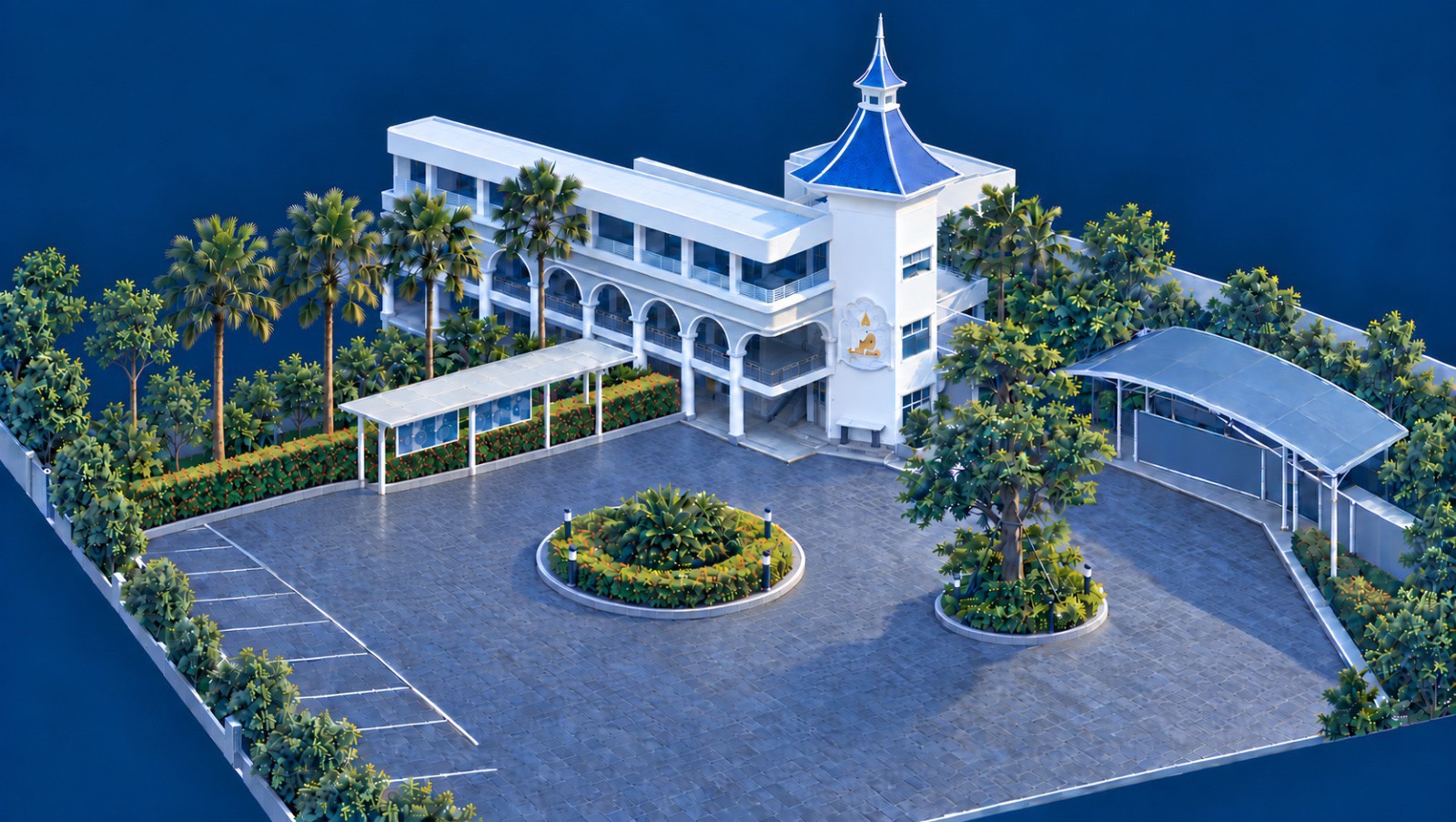 Illustration of the Sethavidhya School campus in Hua Hin